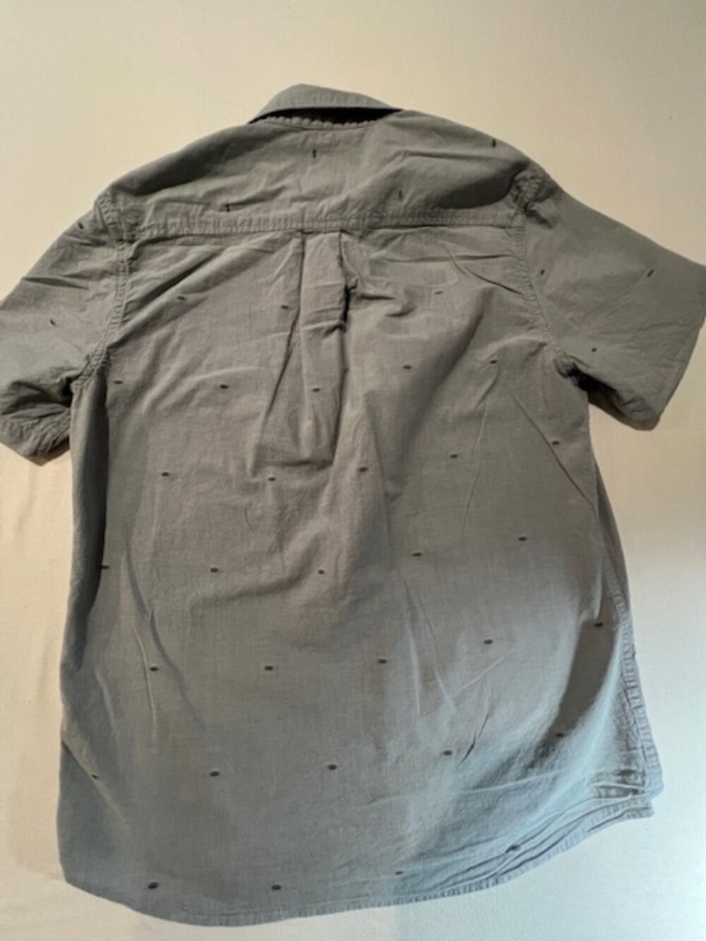 EUC KATIN dotted pattern button-up short sleeve shirt lightweight cotton size M - Picture 2 of 7